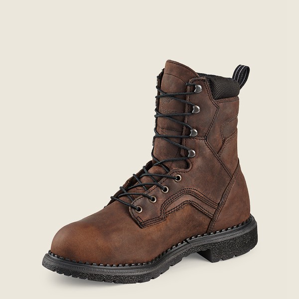 Mens Red Wing Supersole® - 8-inch Waterproof Toe Metguard - Safety Boots Brown - XBN382475